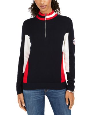 tommy icons mock neck sweater