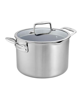 Zwilling Clad CFX 8-Qt. Кастрюля для бульона с крышкой-ситечком и носиками для заливки