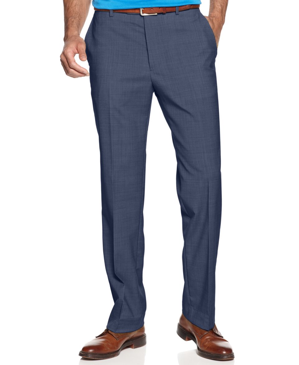 Nautica Dress Pants, Navy Check Flat Front   Pants   Men