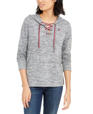 lace up pullover