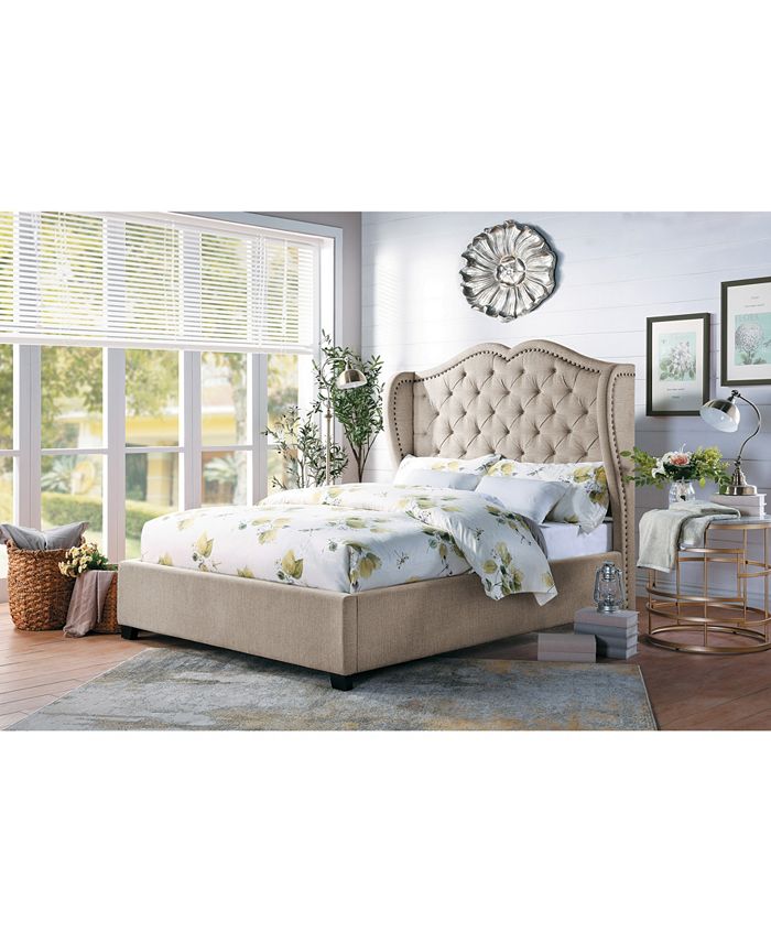 Furniture Fostoria Upholstered Bed Queen & Reviews Furniture Macy's