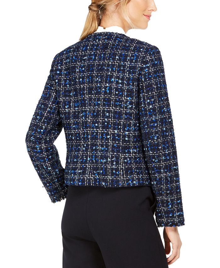 Calvin Klein Tweed FrayedEdge Jacket & Reviews Jackets & Blazers