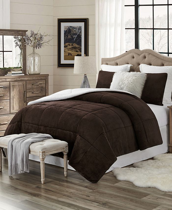 Cathay Home Inc Plush Faux Fur And Sherpa Reversible King Cal King Comforter Set Reviews Bed In A Bag Bed Bath Macy S Buy bedding king beddin on sale at macys.com! plush faux fur and sherpa reversible king cal king comforter set