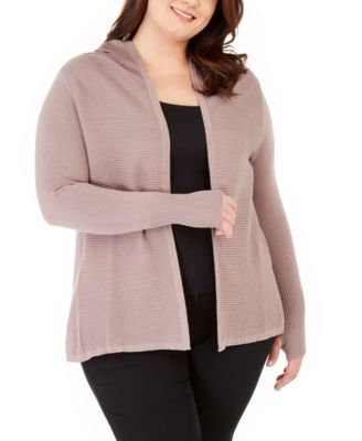 plus hooded cardigan