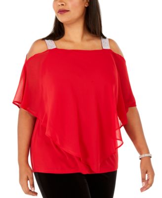 rhinestone plus size tops