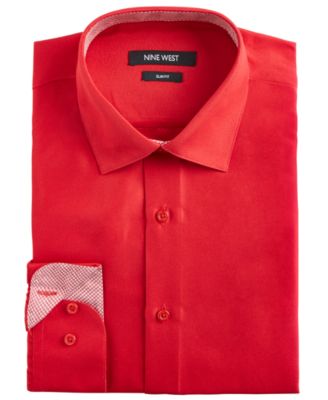 macy's red dress shirt