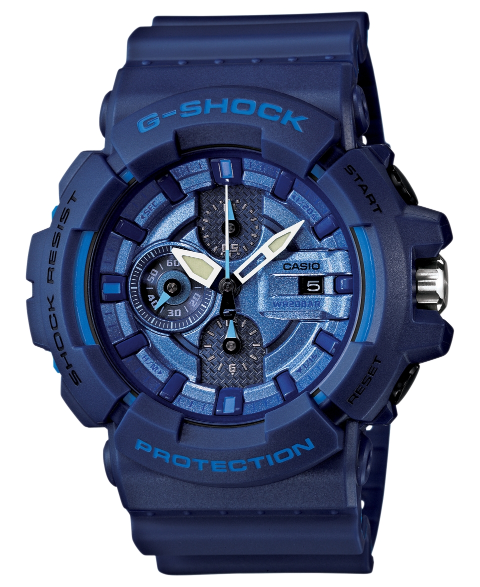 G Shock Mens Chronograph Blue Resin Strap Watch 53x55mm GAC100AC 2A   Watches   Jewelry & Watches