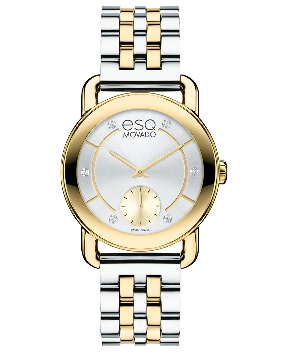ESQ Movado Watch, Womens Swiss Classica Diamond Accent Two Tone
