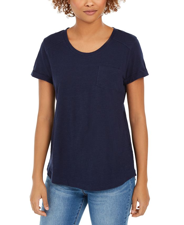 Style & Co Cotton Crew-Neck T-Shirt, Created for Macy's & Reviews ...