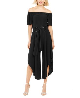 macy's off the shoulder jumpsuit