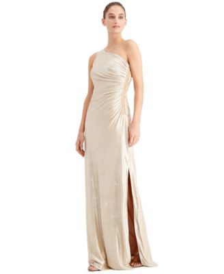 one shoulder dress gown