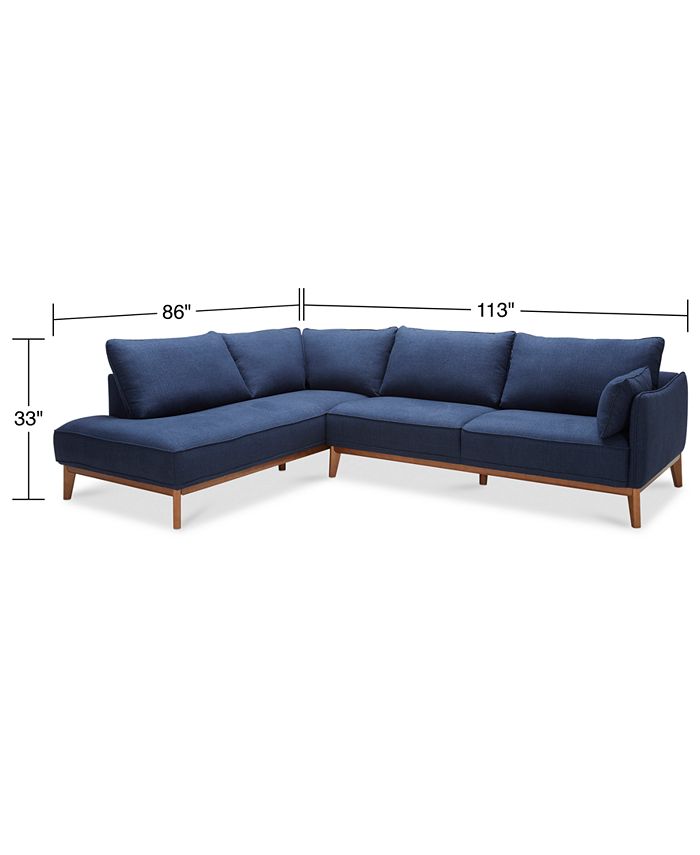 Furniture Jollene 113" 2Pc. Sectional, Created for Macy's & Reviews
