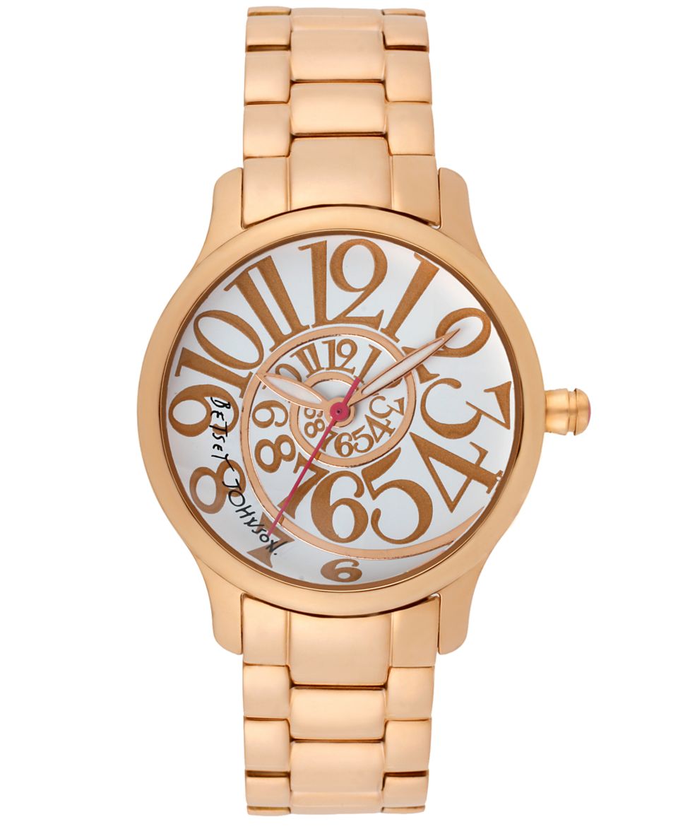 Betsey Johnson Watch, Womens Rose Gold Tone Stainless Steel Bracelet 33mm BJ00233 03   Watches   Jewelry & Watches