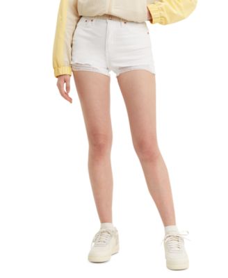 white denim shorts women