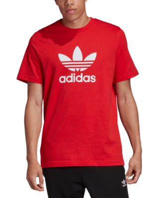 red adidas trefoil shirt