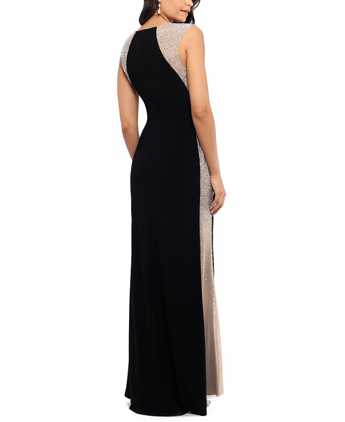 beaded illusion gown