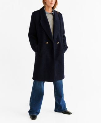 mango buttoned wool coat
