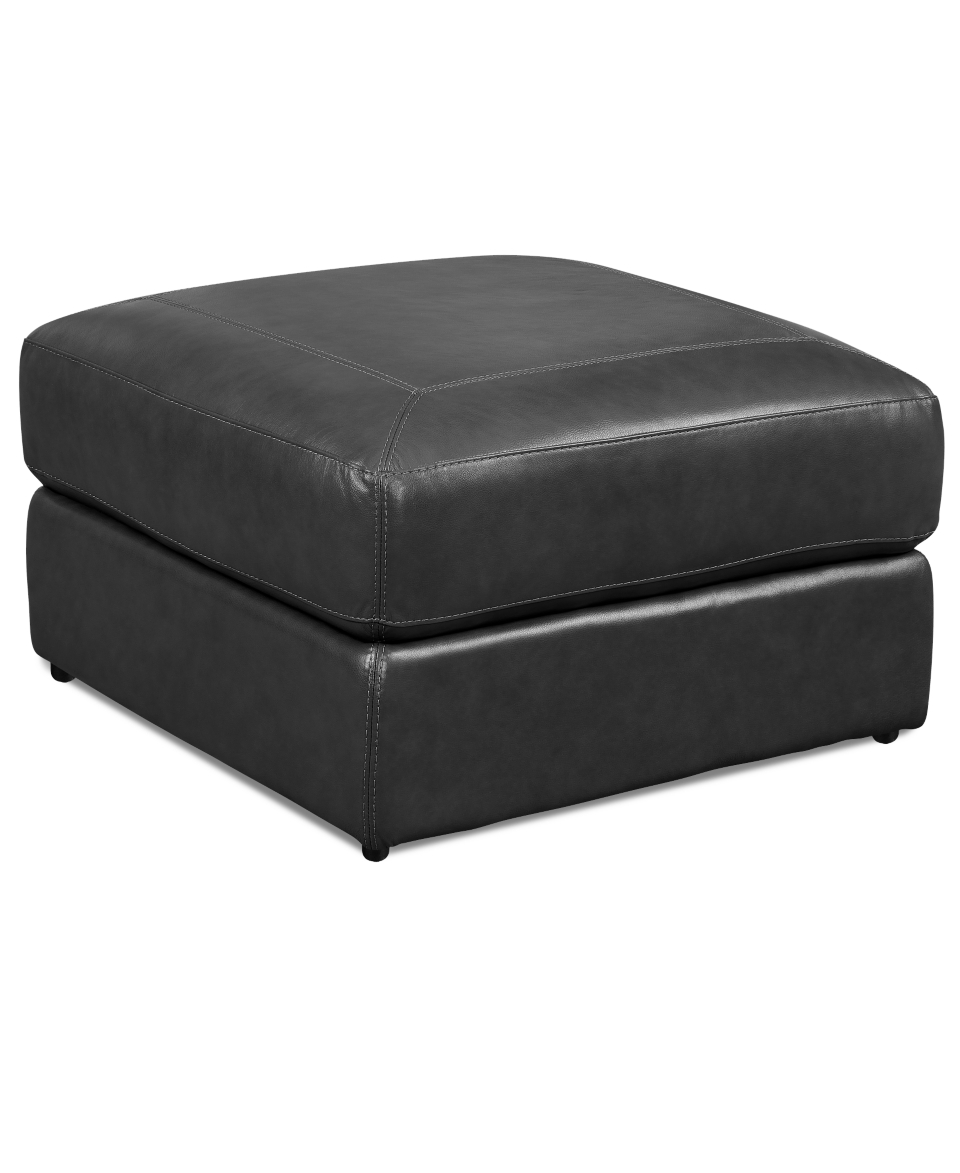 Ramiro Leather Ottoman   Furniture