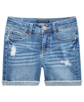 girls ripped denim shorts