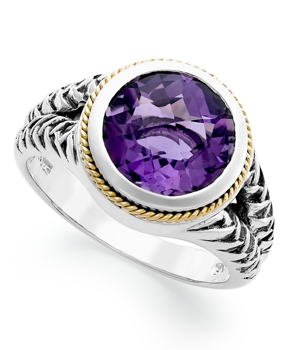 Balissima by EFFY Amethyst Round Ring (3 3/8 ct t.w.) in 18k Gold and Sterling Silver   Rings   Jewelry & Watches