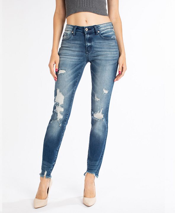 Kancan Mid Rise Distressed Super Skinny & Reviews Jeans Juniors