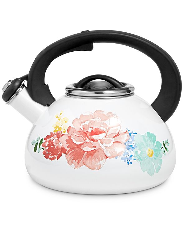 Martha Stewart Collection Garden Party 2Qt. Enamel on Steel Floral Tea