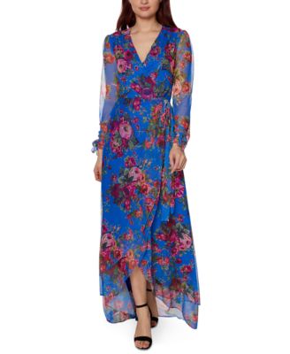 printed mesh maxi dress