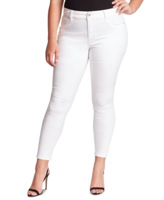 macys plus size white jeans