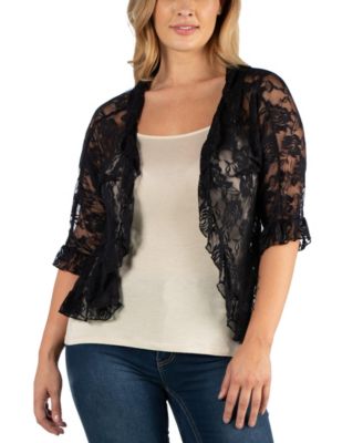 black lace cardigan plus size