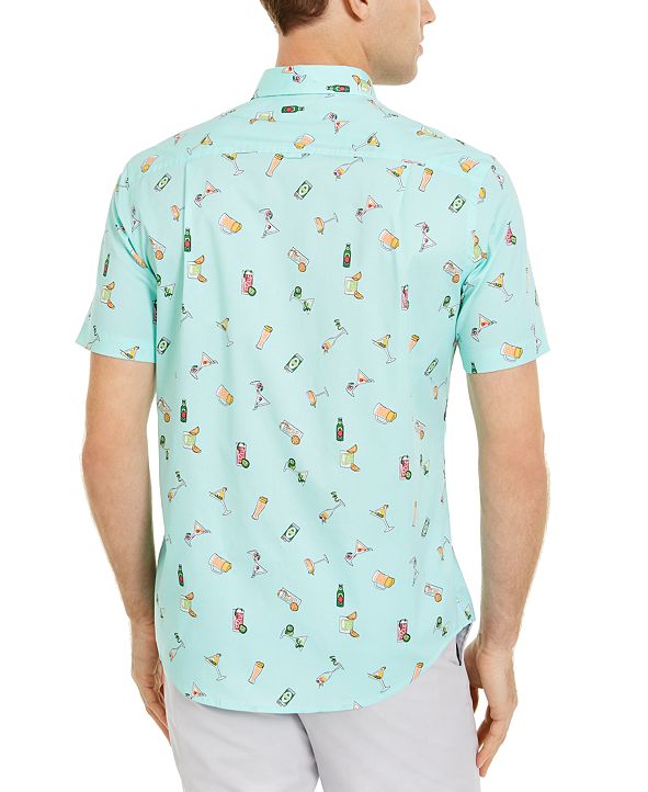 Club Room Men's Cocktail Print Short Sleeve Shirt, Created for Macy's ...