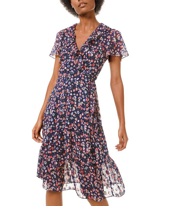 Michael Kors Ruffle Trim Faux Wrap Dress Reviews Dresses Women Macy S Shop the official michael kors uk online shop for jet set luxury: michael kors ruffle trim faux wrap