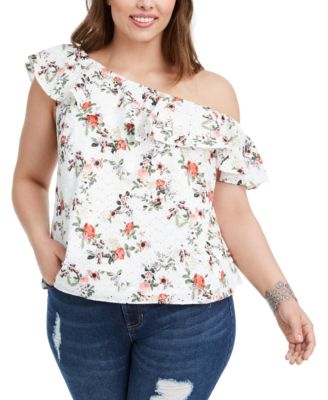 macys one shoulder tops