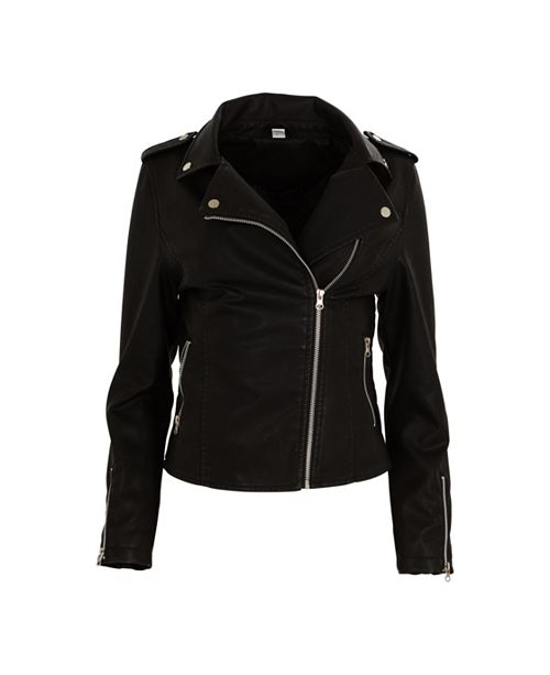 Therapy Women's Faux Leather Asymmetrical Moto Jacket & Reviews - Jackets &  Blazers - Women - Macy's