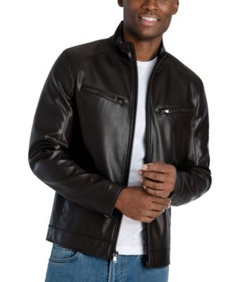 michael kors faux leather moto jacket