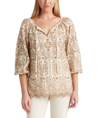 macy's ralph lauren petite tops