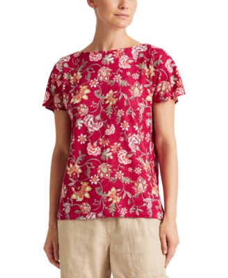 macy's ralph lauren petite tops