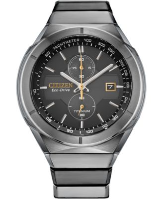 Мужские часы Citizen с хронографом Armor Eco-Drive на серебристом титановом браслете 44 мм