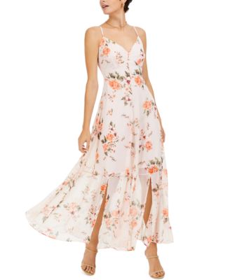 stylish floral print sleeveless maxi dress