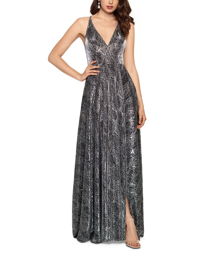 betsy and adam metallic gown