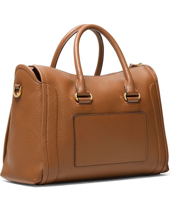 Michael Kors Carine Leather Medium Satchel & Reviews - Handbags ...