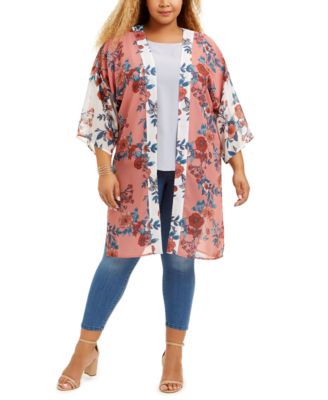 macys plus size kimono