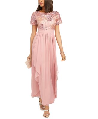 embroidered chiffon gown