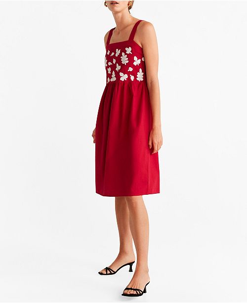 Mango Floral Embroidery Dress Reviews Women Macy S