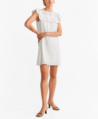 mango ruffled openwork dress