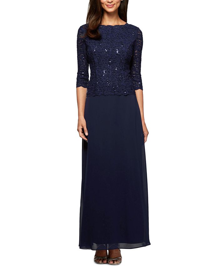 sequin lace gown
