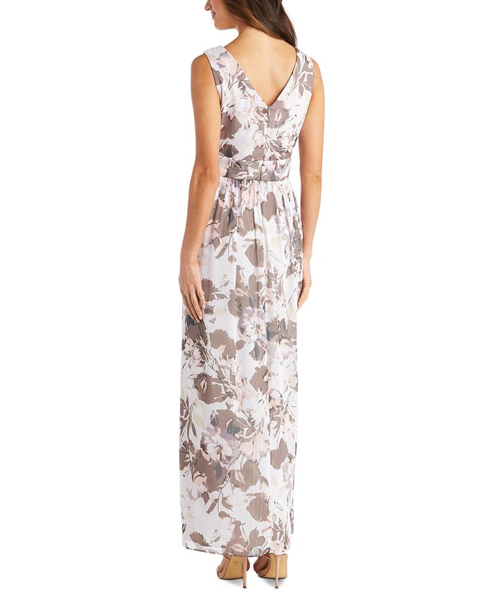 r&m richards rhinestone trim chiffon gown