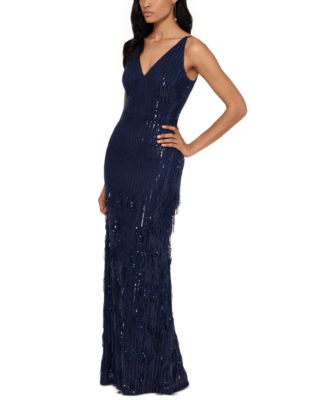 macy's navy blue sequin dress