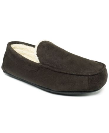 Club Room Men's Slippers, Evan Suede Sherpa-Lined Wool Loafers - Shoes ...
