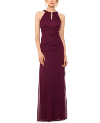Betsy & Adam B&A by Betsy and Adam Ruched Halter Gown & Reviews ...