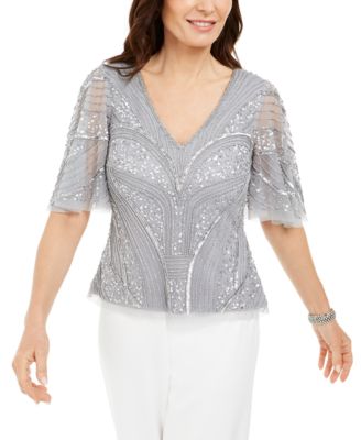 silver blouse macys